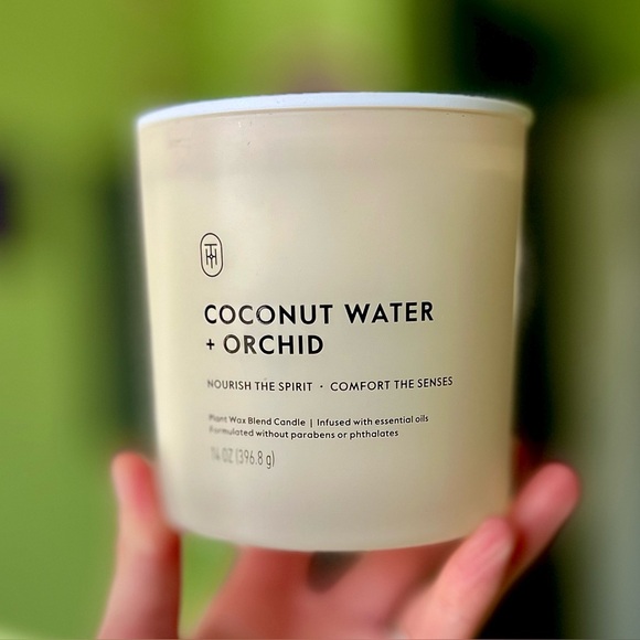 Other - NEW 2 Wick Coconut Water + Orchid 14oz Glass Plant Wax Candle